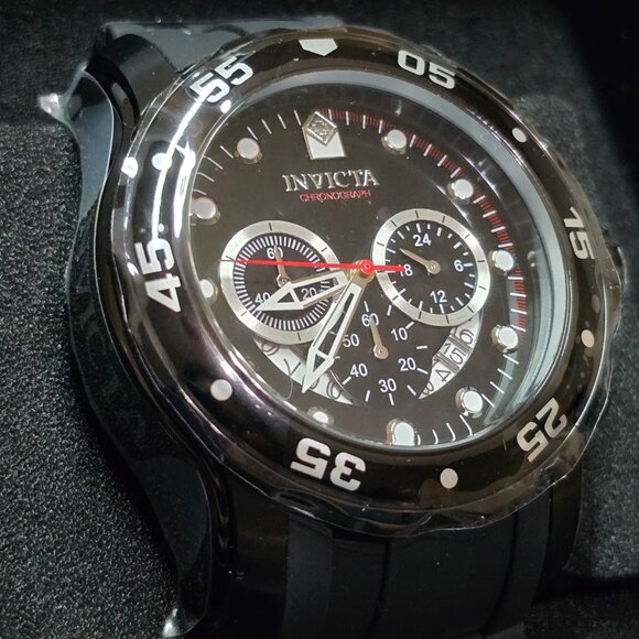 Invicta Pro Diver SCUBA Men's Watch - 48mm Black (37231) - Black, Red, and White - Picture 2 of 10